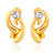 Mahi Gold Plated Curvy Delight Stud Earrings With Crystal