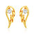 Mahi Gold Plated Angel Wings Stud Earrings With Crystal