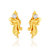 Mahi Gold Plated Butterfly Stud Earrings With Crystal