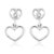Mahi Rhodium Plated Double Heart Dangler Earrings With Crystal