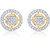 Mahi Gold Plated Shimmering Circle Earrings With Cz Stones