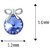 Mahi Swarovski Elements Rhodium Plated Blue Stud Earrings 