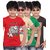 DONGLI PRINTED BOYS ROUND NECK T-SHIRT(PACK OF 4)DLH443_RED_BEIGE_GREEN_DGREY