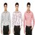 Mafatlal Shirts Pack of 3 MSF-GS-RBC-RS-03 GreyStripes,Red Blue Check, Red Strip