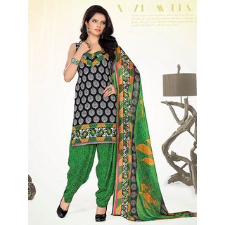 Riti Riwaz Exclusive Black  Cotton dress material with dupatta MSK15015