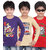Dongli Printed Boy's Round Neck T-Shirt (Pack of 3)DLF443-PURPLE_BEIGE,RED
