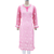 Lucknowi Chikan Embroidered Long Kurti,Kurtis Long Top/ Salwar Kameez Suit Pink