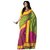 Dks Designer Green Yellow  Pink Multi Color Bhagalpuri Silk Saree.