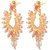 Chandbali shape antique earrings with ruby and pearls work