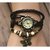 Vintage Round Dial Black Leather Strap Analog Watch For Women