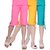 Sinimini Girls Cotton Multicolour Capri ( PACK OF 3 )-SMPC200_MPINK_GYELLOW_TBLUE