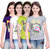 Sinimini Girls Chic Printed Half Sleeve Tshirt (Pack Of 4)600PURPLEWHITMEGANDIWM