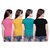 Sinimini Multicolour Cotton T-Shirt (Pack Of 4)