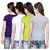 Sinimini Girls Chic Printed Half Sleeve Tshirt (Pack Of 4)600PURPLEWHITMEGANDIWM