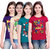 Sinimini Girls Modish Printed Half Sleeve Tshirt (Pack Of 4)600PURPLEBEIGETBRP
