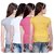 Sinimini Girls Beautiful Printed Half Sleeve Tshirt (Pack Of 4)600WMWHITEMPBEIGE