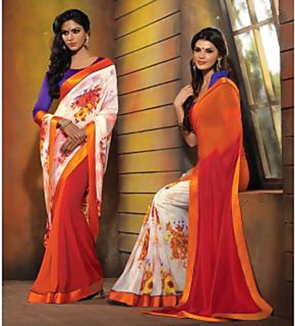 Buy Riti Riwaz Striped Fashion Cotton Blend Gold Sarees Online @ Best Price  In India | Flipkart.com