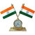 Indian Flag With Clock For Office Car Home