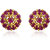 Mahi Gold Plated Luring Flame Earrings With Ruby Stones For Women Er1108952G