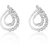 Mahi Rhodium Plated Shimmering Double Drop Earrings With Crystal For Women Er1191774Rwhi