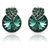 Mahi Made With Swarovski Elements Rhodium Plated Green Stud Earrings 