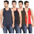 Zippy Men's -PIPEING-PLUS  Sleeveless Multi color Vest (Pack of 4)