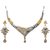 Kriaa SilverGolden Alloy Silver Plated Necklace Set For Women