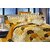 India Furnish 100 Cotton Satin Weave Flower Design Double Bedsheet Set with 2 Pillow Covers Golden Brown Color