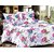 India Furnish 100 Cotton Satin Weave Flower Design Double Bedsheet Set with 2 Pillow Covers Purple  Pink Color