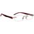 Cardon 512  Size 50 Silver in Red Rectangular Rimless Eyeglasses