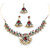 Kriaa Festive Red & Green Necklace Set With Maang Tikka - 11006-01