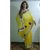 Bright yellow chiffon designer saree