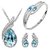 Cyan ocean blue Austrian crystal jewelry set
