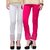 Stylobby Ankle Length Pink and White Lace legging
