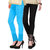 Stylobby Ankle LengthSky Blue and Black Lace legging