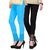 Stylobby Ankle LengthSky Blue and Black Lace legging