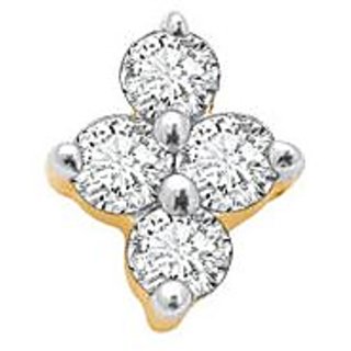 Avsar Real Gold And Diamond 4 Stone Pressure Set Nosering Avno004
