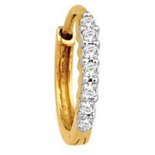 Avsar Real Gold And Diamond 7 Stone Hoop Nosering Avno008