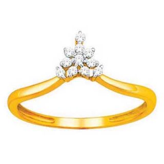 Bling Diamond Accessories Daily Wear Princess Crown Shape Diamond Ring Hand Made With Real Gold And Diamonds Bgr066