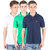 Multi-Color Cotton PRO Lapes Men's Polo T-Shirt Set of 3 (PL3M1302-07-10)