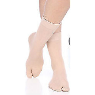 SKIN COLOR THUMB COTTON SOCKS FOR WOMEN 
