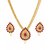 Zaveri Pearls Silver Plated Golden  Red Necklace Set For Women