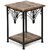 Onlineshoppee Wooden  Iron End Table Walnut And Black Size(LxBxH-11X11X14.7) 