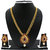 Zaveri Pearls Silver Plated Golden  Red Necklace Set For Women