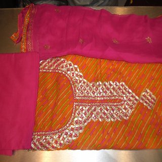 gota patti suit material