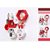 Onlineshoppee 6 Pcs Hexagonal Wooden Wall( 10.5 x 10.5 x 4) inch Color-Red/White