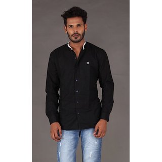 Buy Hamster Jeans Black Collarless Shirt Online @ ₹1099 from ShopClues