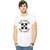 White Chanderi Round Neck T-Shirts For Mens