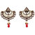 Kriaa Kundan Austrian Stone Red Earrings
