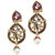 Kriaa Austrian Diamond Kundan Purple Pearl Drop Earrings